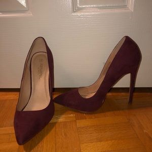 Burgundy high heels size 8